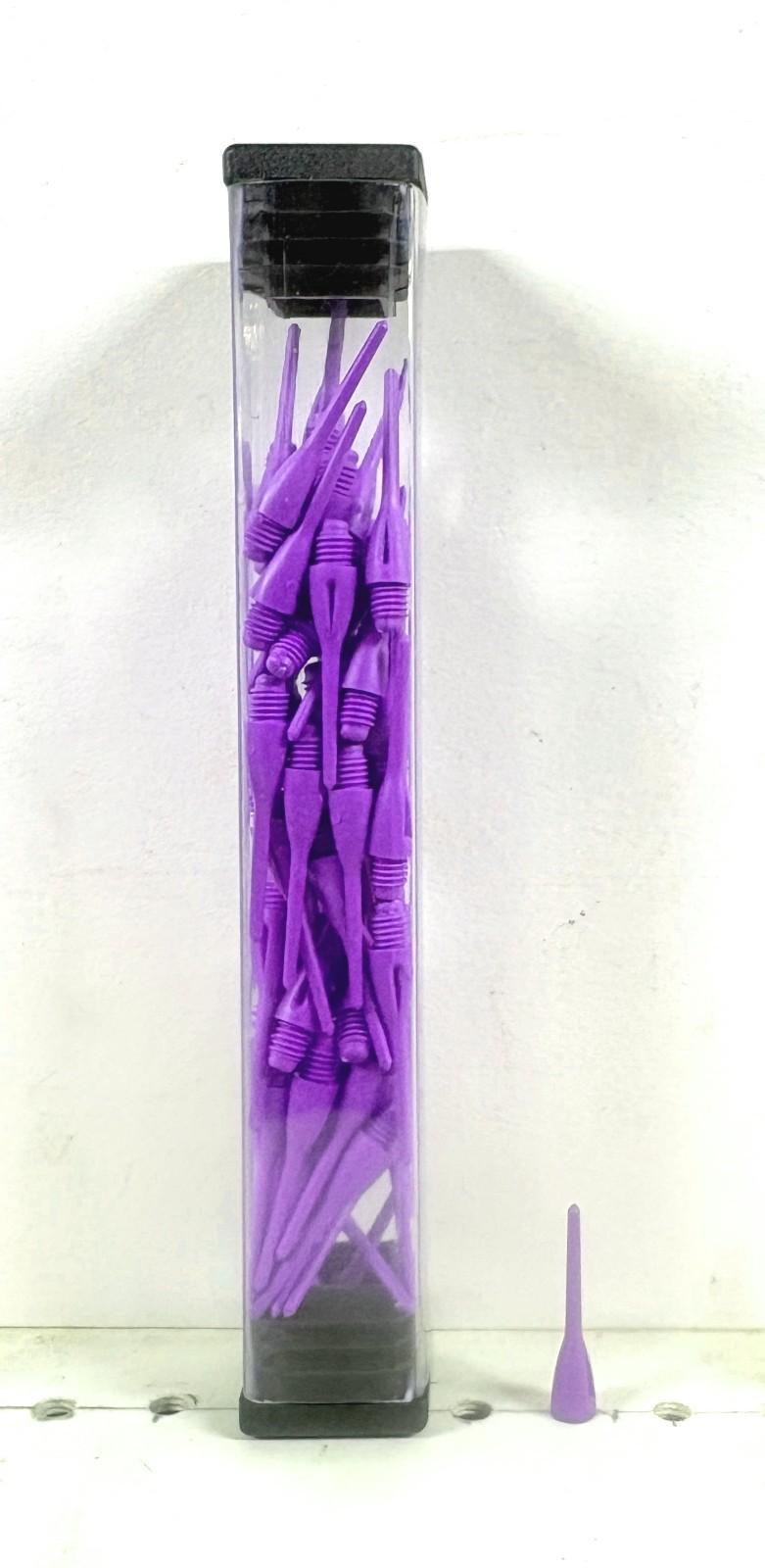 60 Purple Soft Tip 2ba Thread Dart Tips with Storage Tube