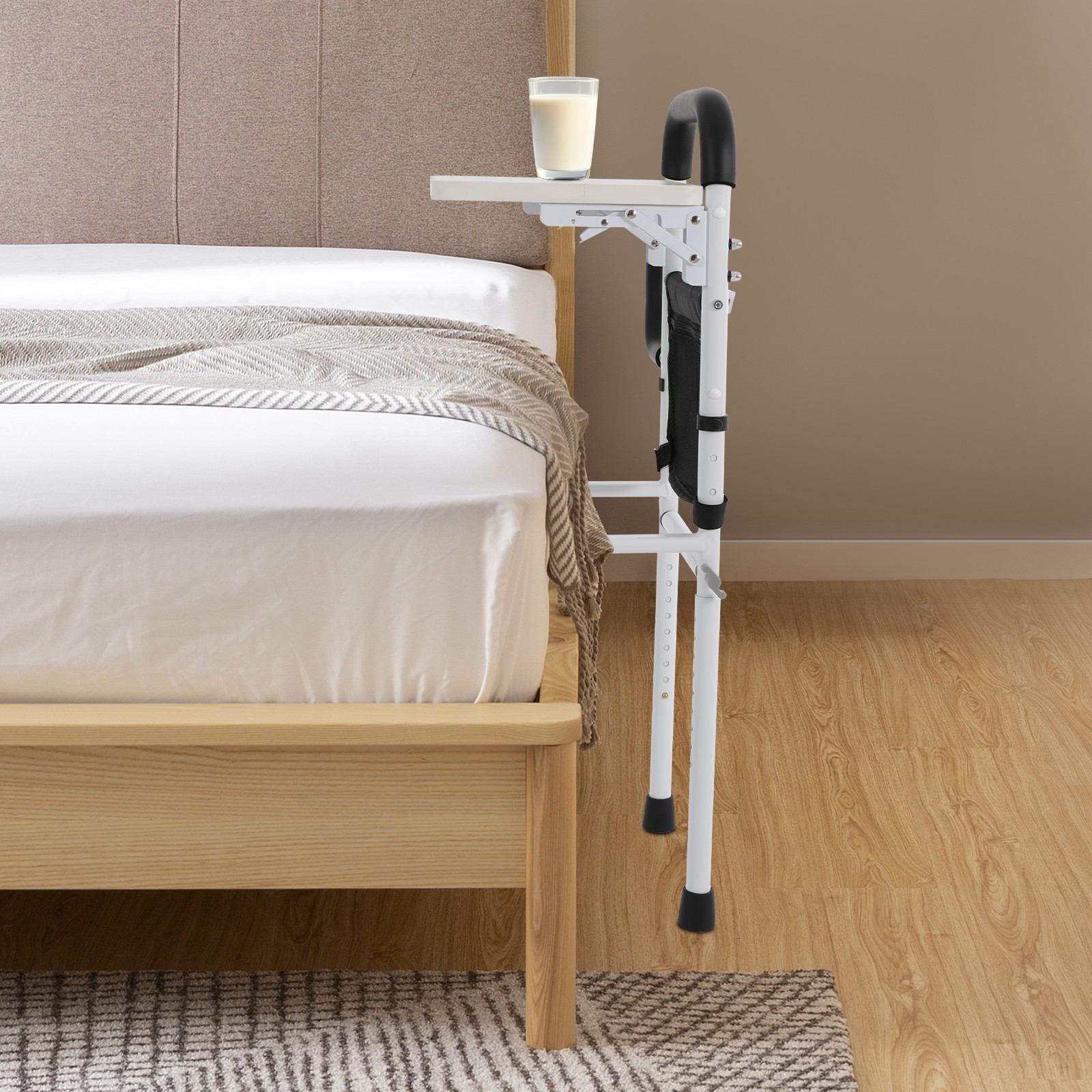 Bed Rails for Elderly Adults Safety, Height Adjustable Bed Rail Standing Aid Bed