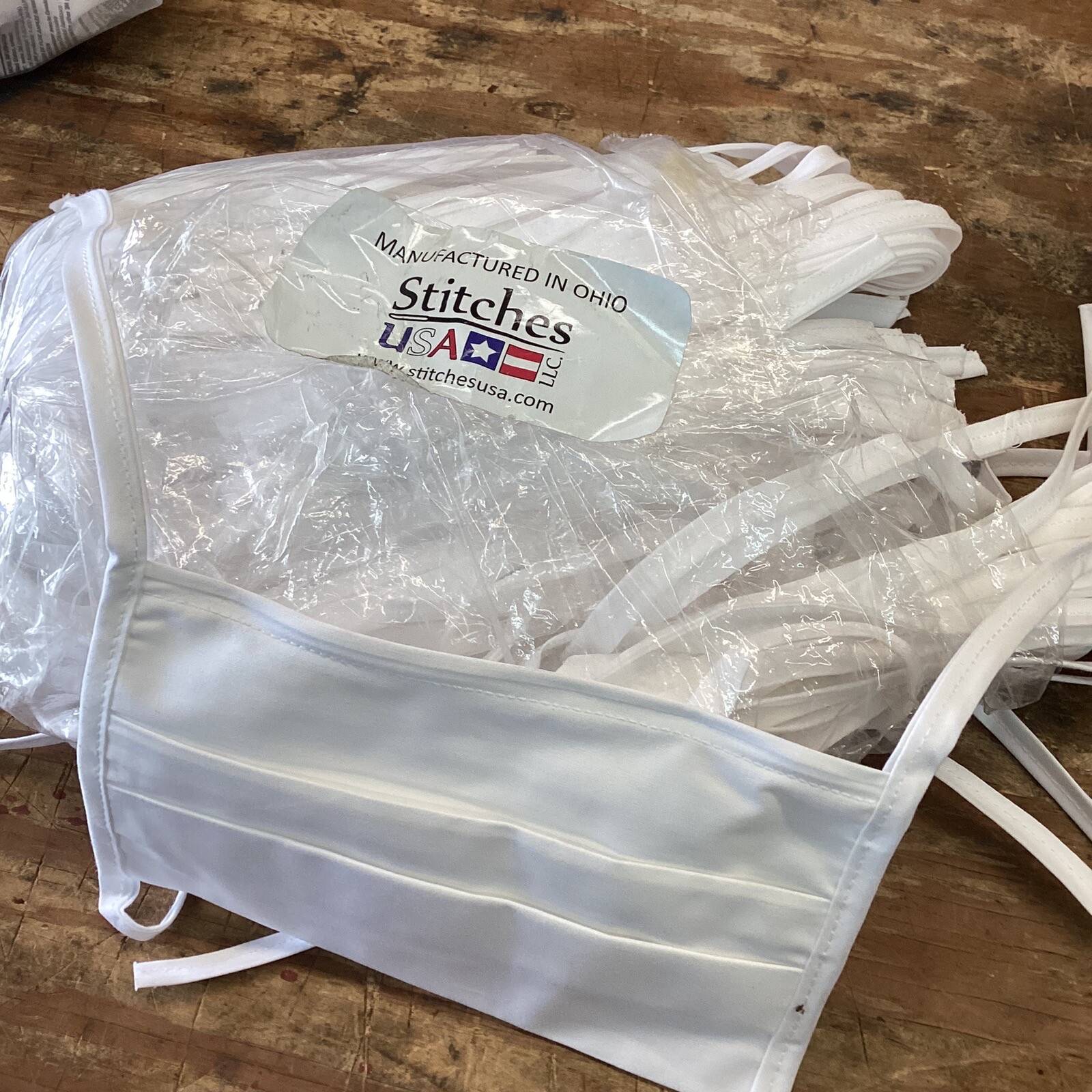 Pack Of 50 White Cloth Face Mask With Adjustable Strings