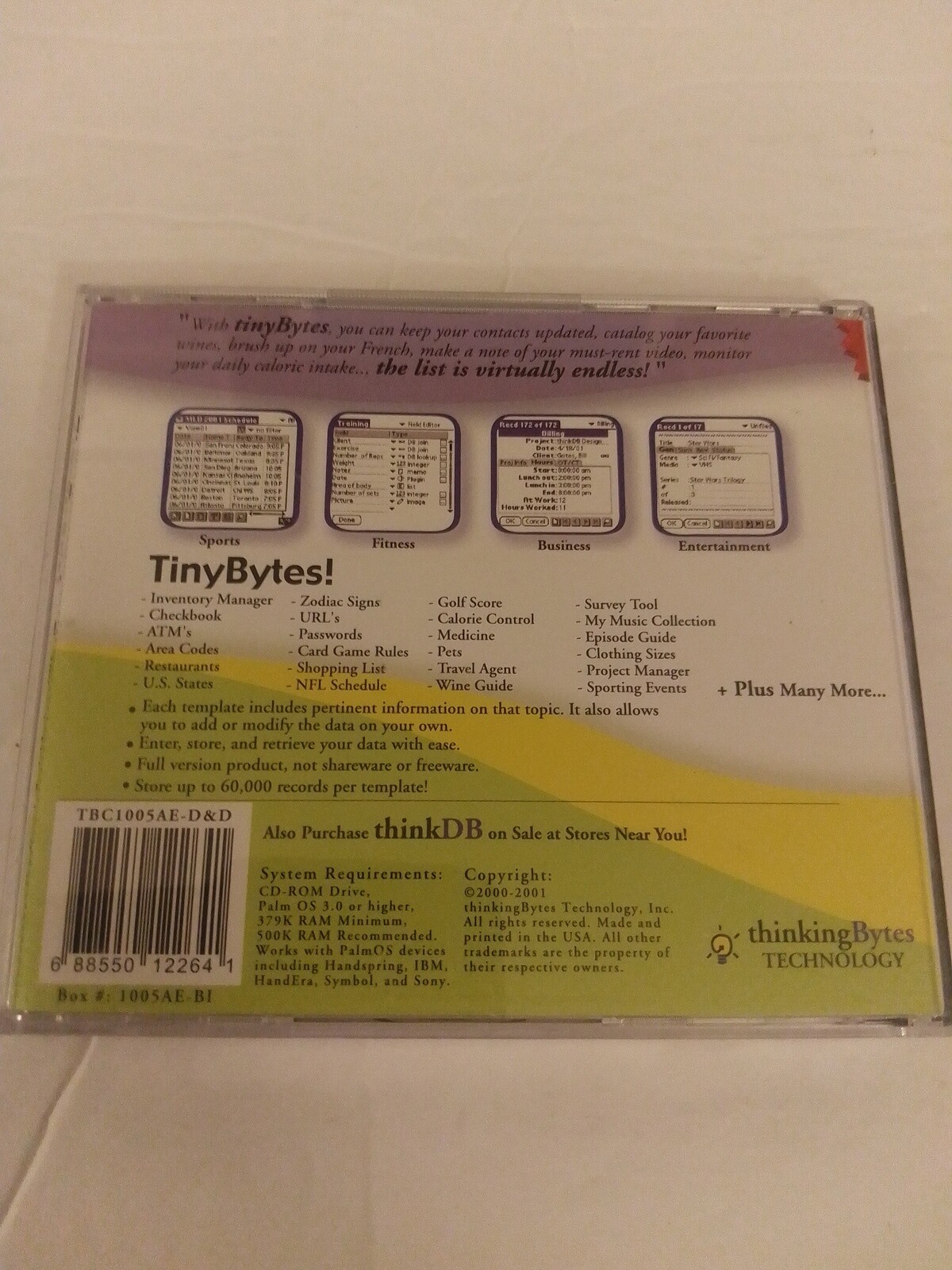 Tiny Bytes The Ultimate Lists And Applications For Your Handheld For Palm OS