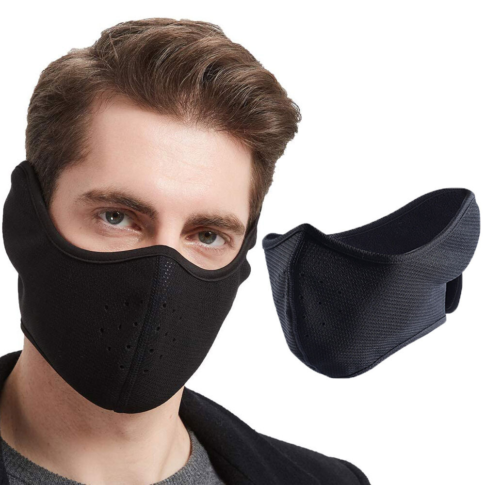 Balaclava Ski Half Face Mask Winter Windproof Fleece Ear Cover Warmer Face Mask