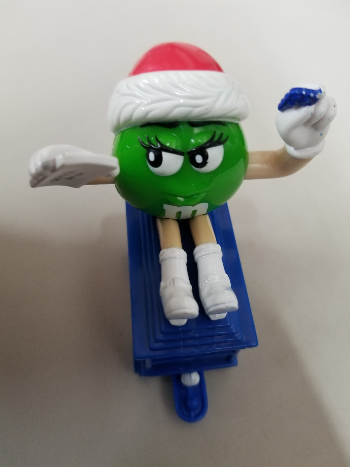 Green M&M Candy 2003 Train Blue car Ornament Christmas