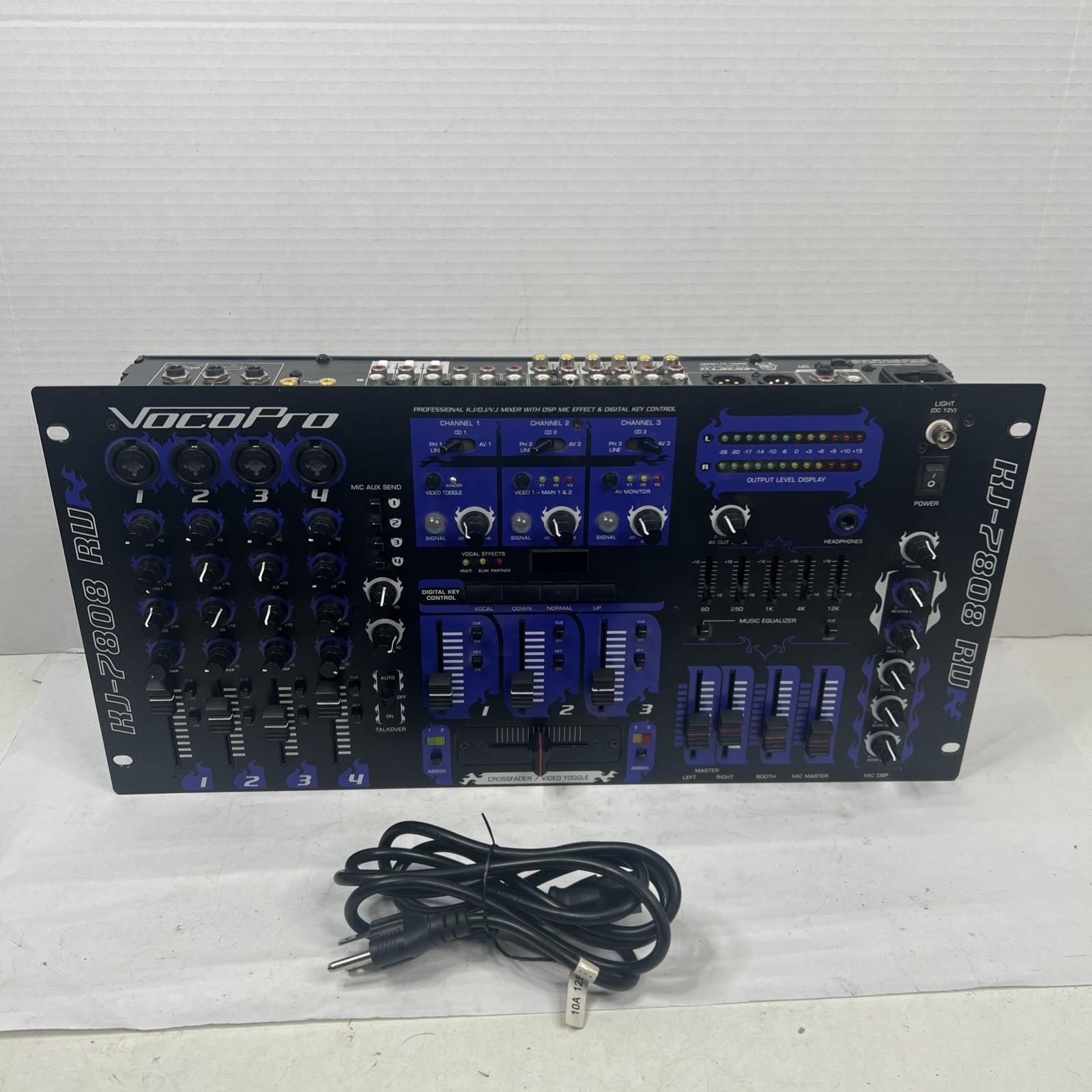 VocoPro KJ-7808RU Rack Mount Analog DJ Mixer 4-Ch 2-Bus Echo Reverb