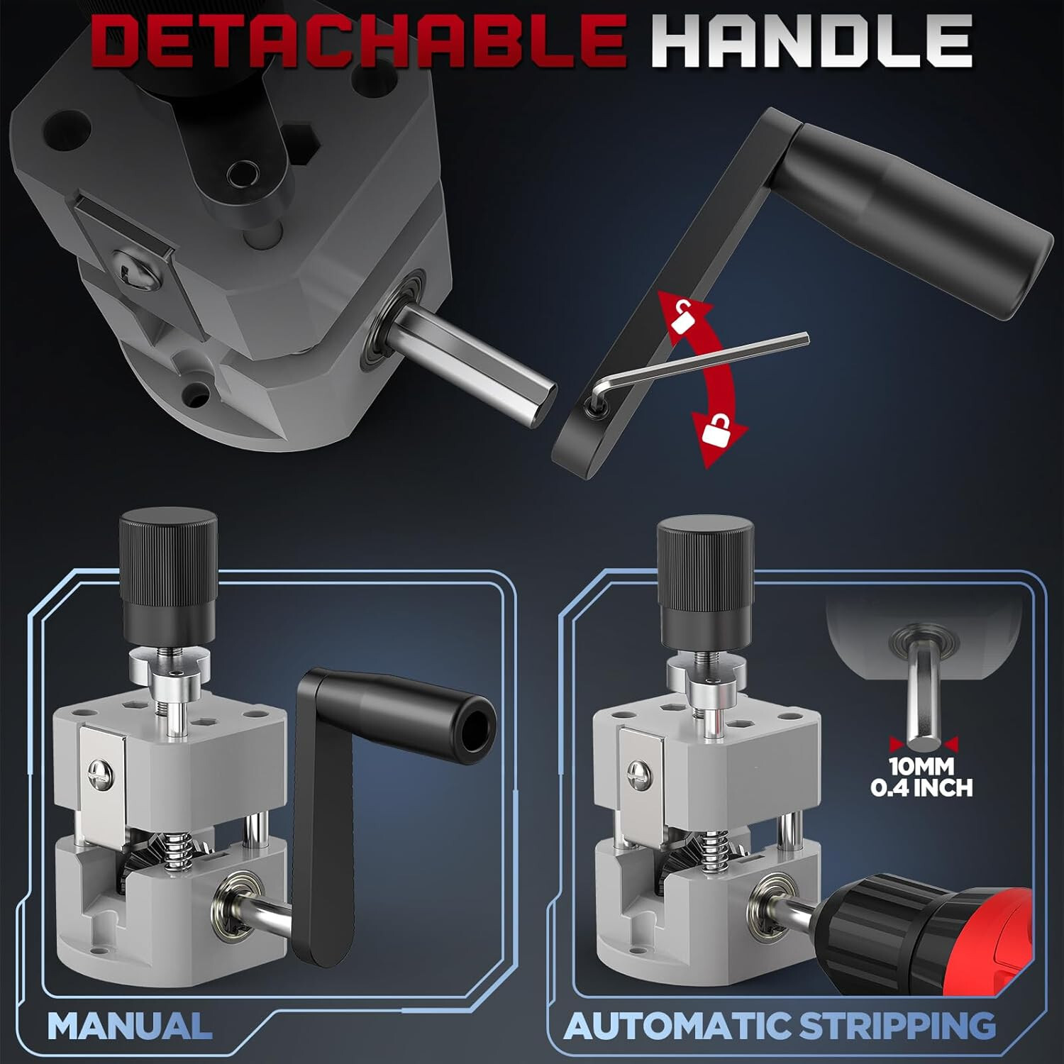 Manual Wire Stripping Machine Portable Adjustable Drill Waste Copper Recycling