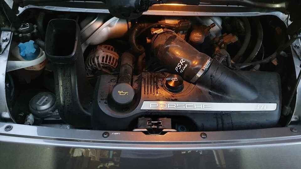 Porsche 997 911 Air Box Resonator Bypass Modification Plug & Red Induction Pipe