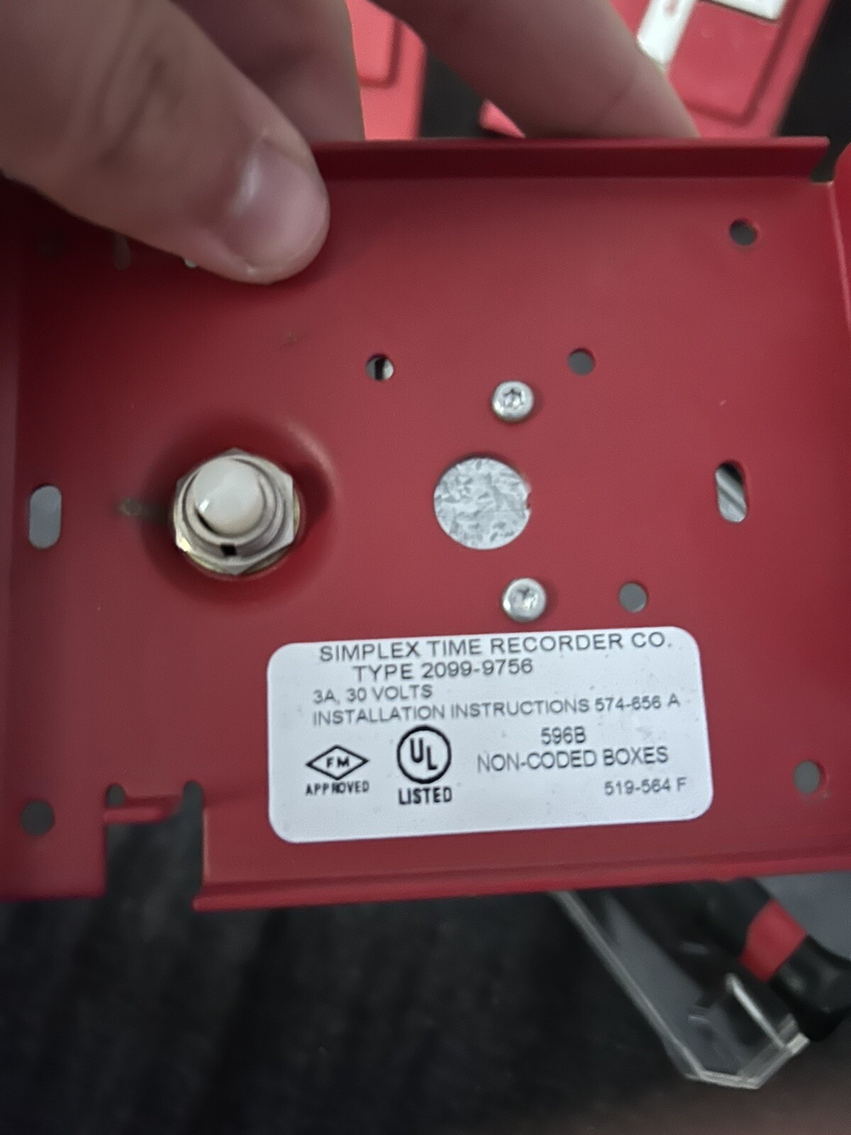 Simplex 2099-9756 Fire Alarm Pull Station (RED BACK)