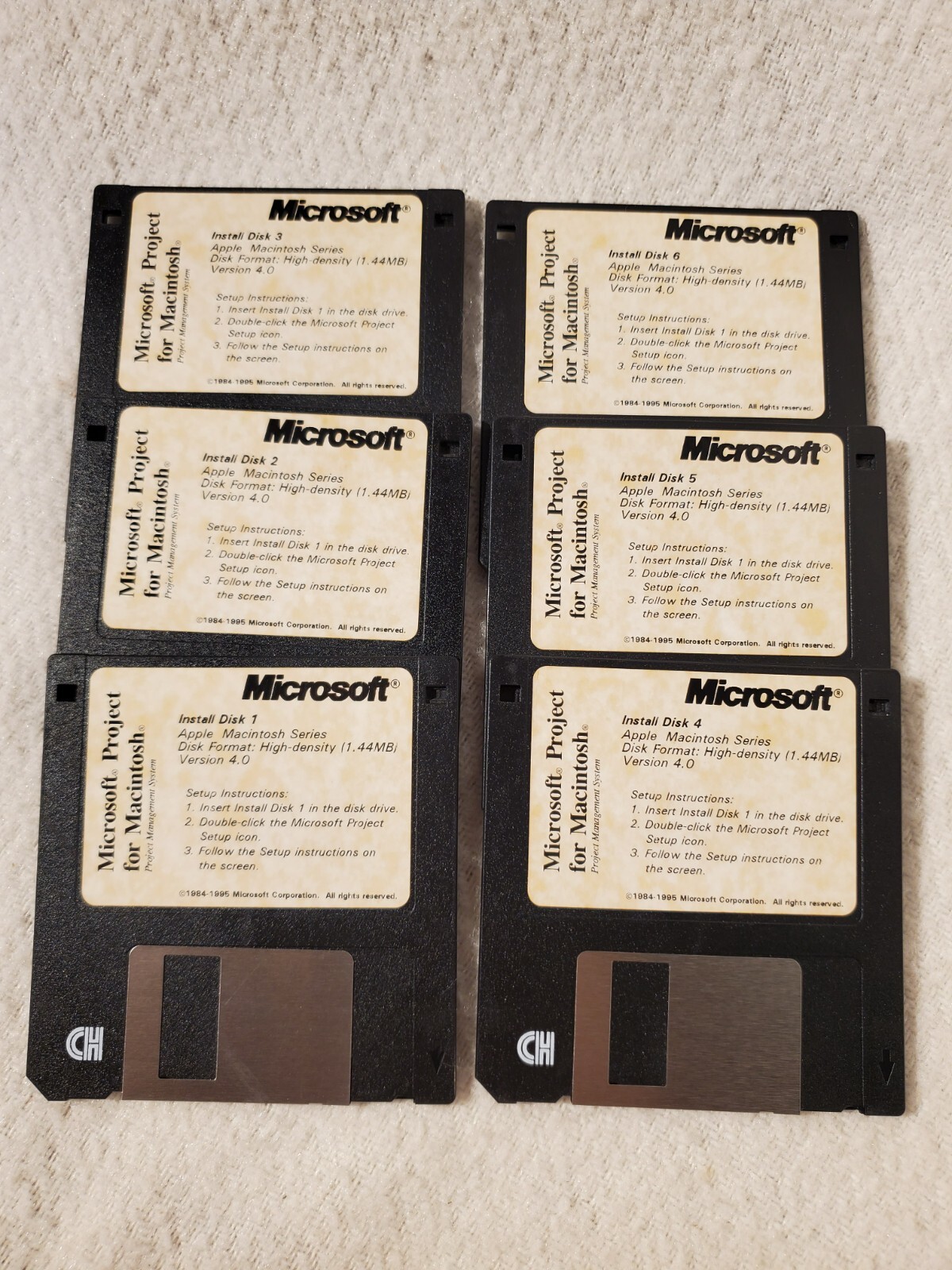 Vtg 1995 Microsoft Project Version 4.0 Macintosh OS 3.5 3.5" Floppy Disks