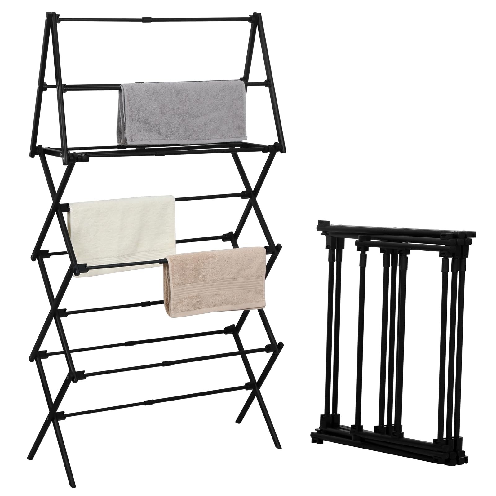 4 Tier Clothes Drying Rack Foldable | Foldable Clothing Drying Rack | Laundry...