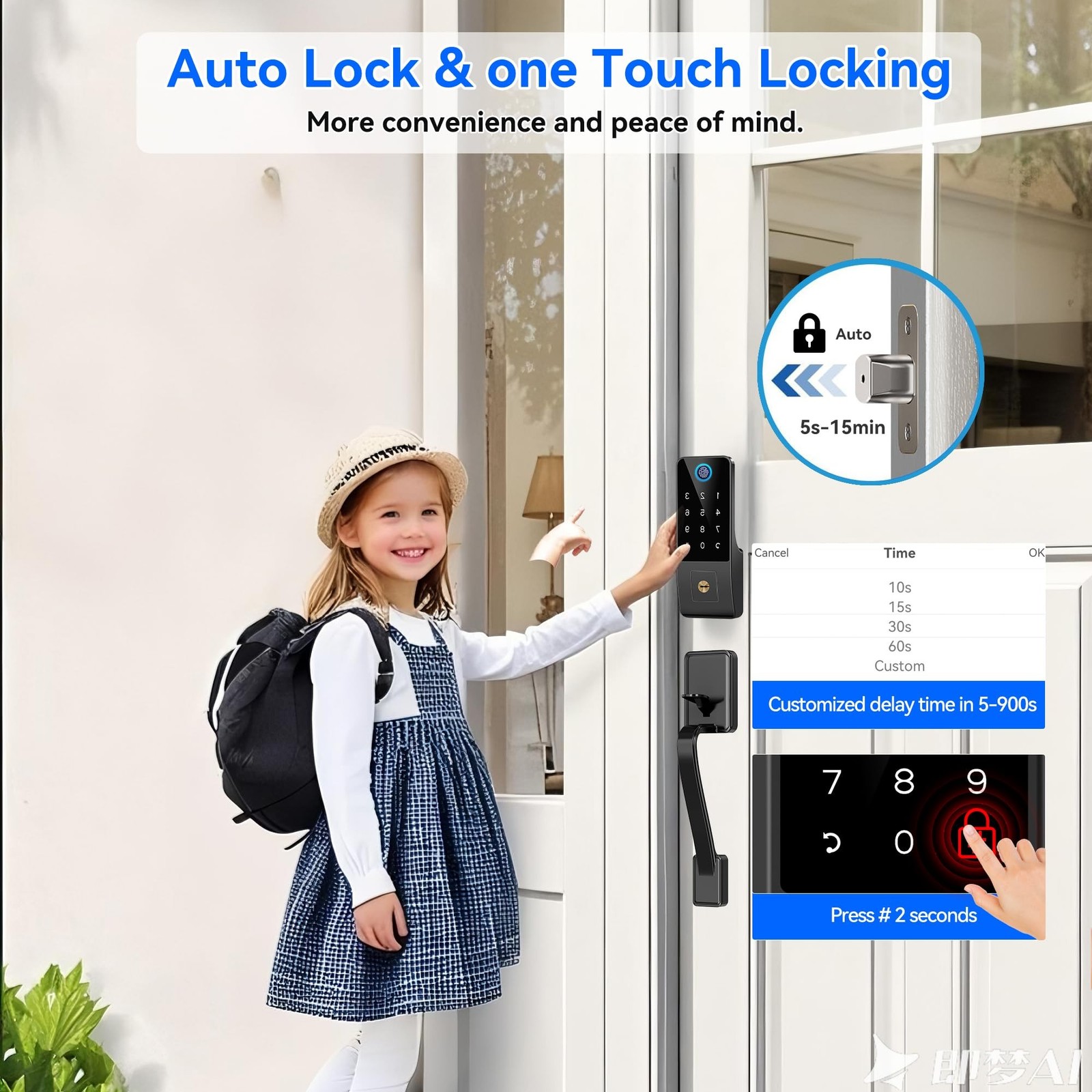 Smart Fingerprint Door Lock with Keypad – Keyless Entry Deadbolt for Front
