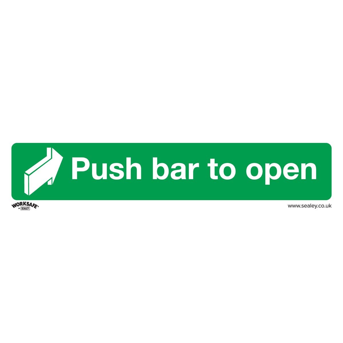 Sealey Safe Conditions Safety Sign - Push Bar To Open - Self-Adhesive Vinyl - Pa