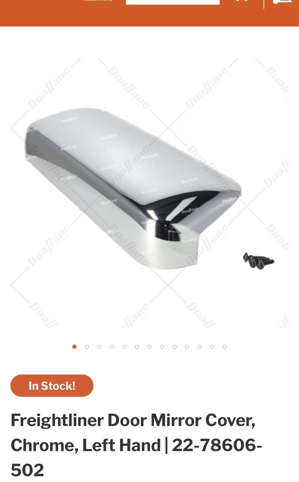Freightliner Door Mirror Cover, Chrome, Left Hand | 22-78606-502