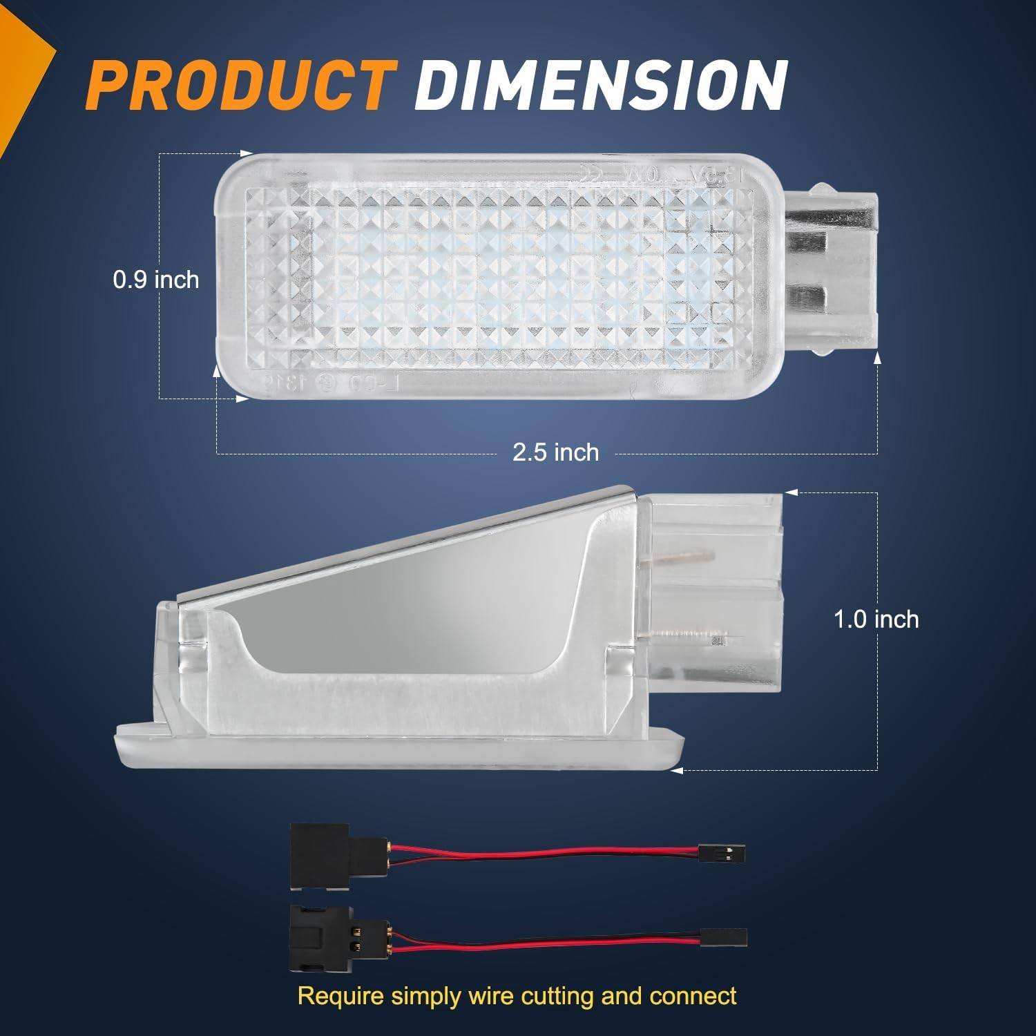 Nilight 2PCS LED Interior Door Panel Light Courtesy Warning Lights Blue Beam