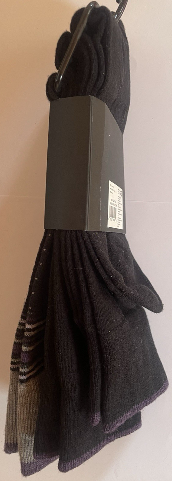 KENNETH COLE 3 Pair Men's Crew Socks 59% Cotton Black Patterns Wonderful $20