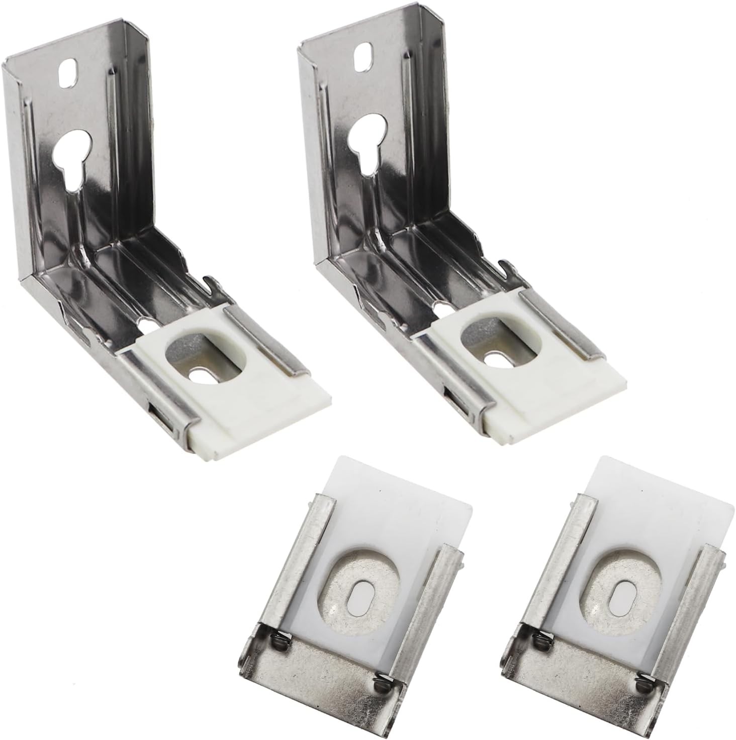 2 Sets 2.8x1.2inch Silver Metal Vertical Blind Mounting Bracket Replacement