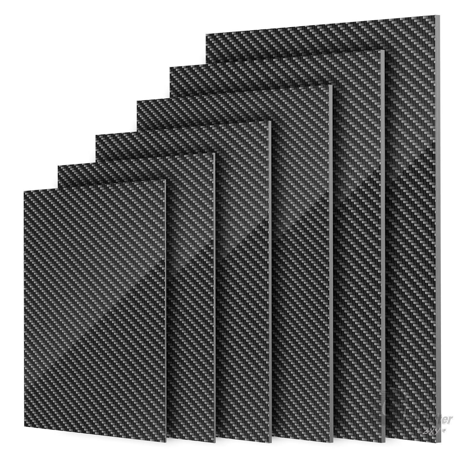 Carbon Fibre Sheet 3K Rigid 100% Carbon Matte Plain Weave 0.2 1 2 3 4 5 8 10mm