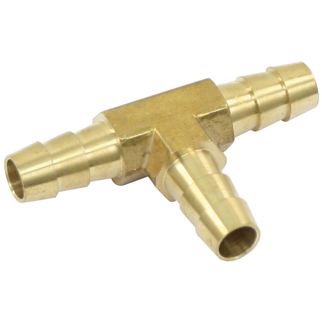 Empi 43-5203 Brass 5/16" Fuel Line T-Fitting For Dual Carburetor Applications
