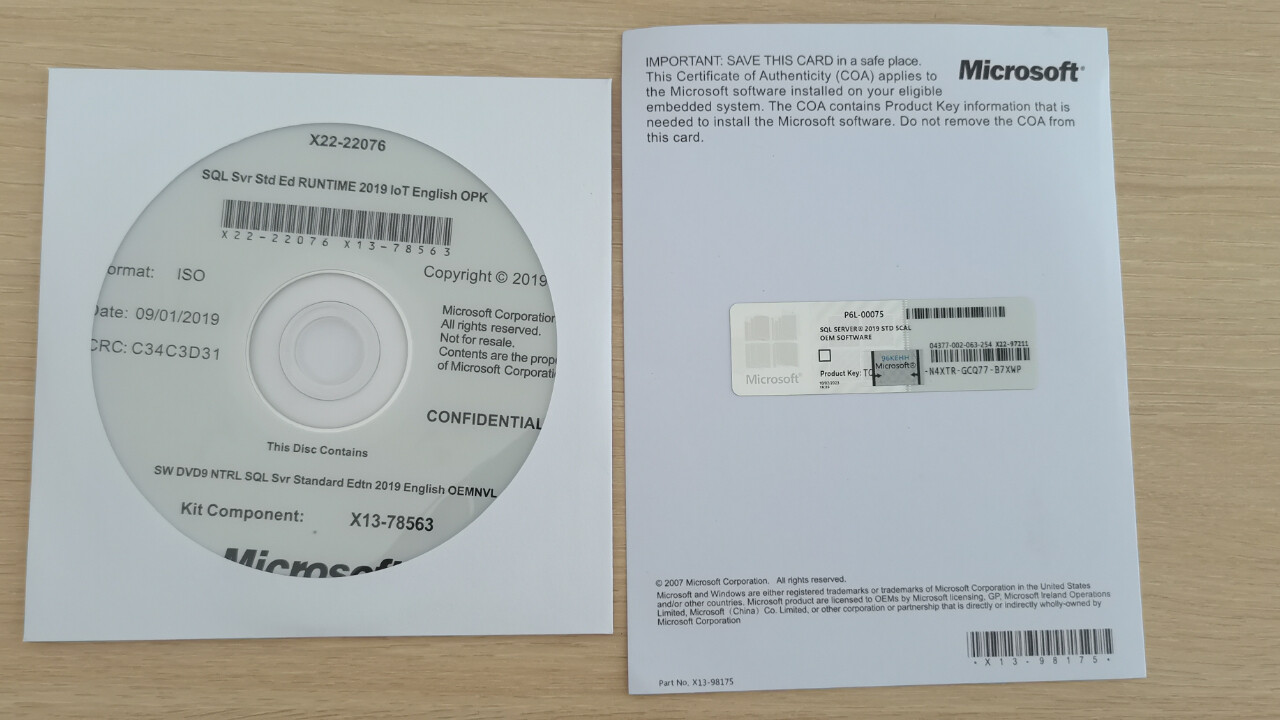 New SQL Server 2022 /2019 Standard 24 Core License Unlimited CALs DVD