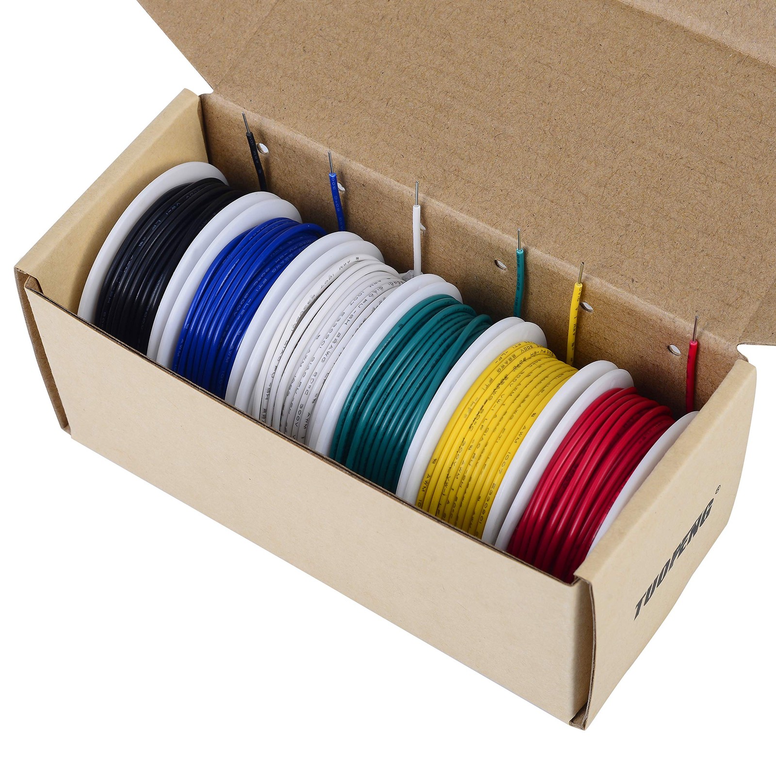 TUOFENG 24 AWG Solid Core 24 6 Colors 30 ft, 24 Wire