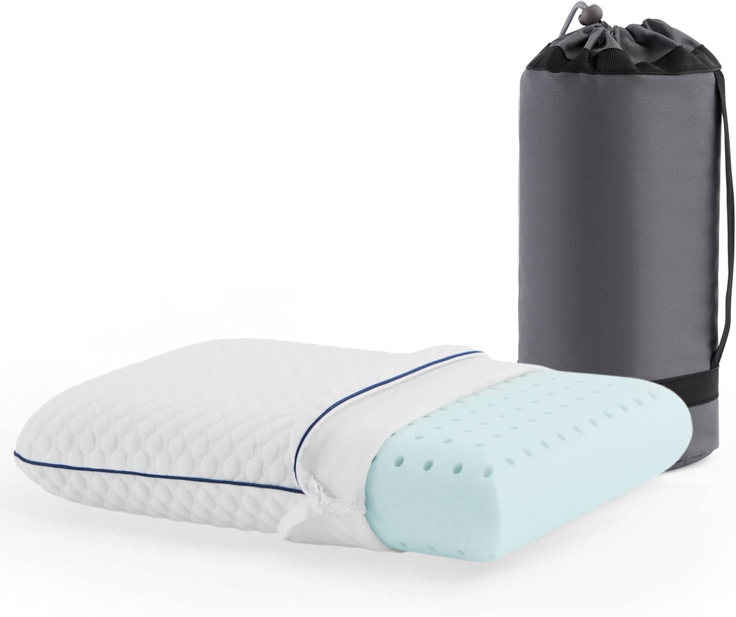 Compact Gel Memory Foam Neck Support Pillow - Ideal for Adventures on the Go