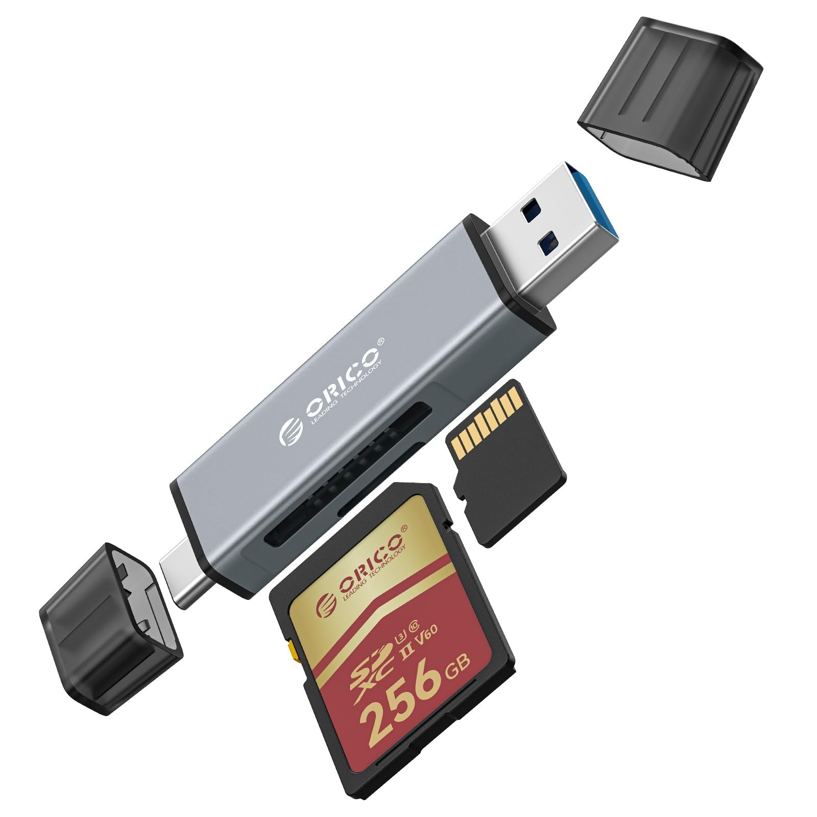 TF SD Card Reader USB 3.0 -, Dual Slot Dual Interface 5Gbps High Speed Memory...