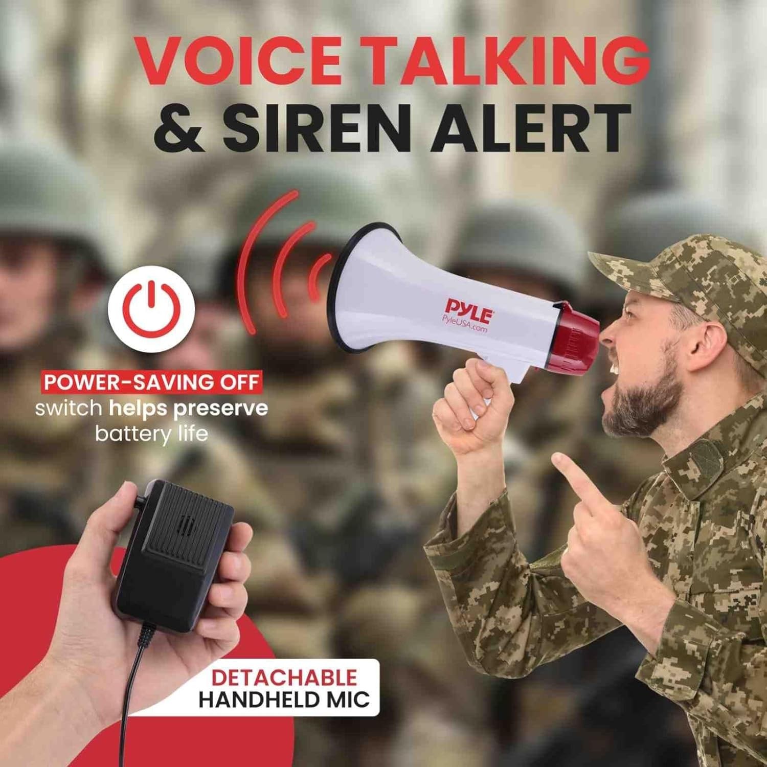 Professional megaphone with siren handheld mic