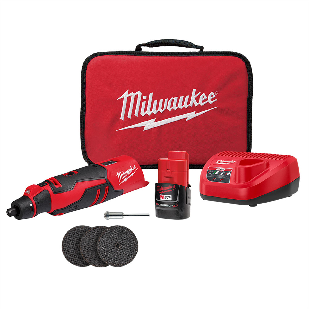 Milwaukee Tool M12 Brushless Rotary Tool Kit 2525-21
