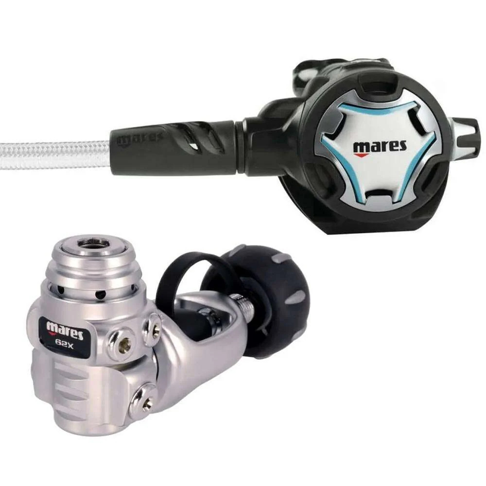 Mares Dual ADJ 62X Compact, Lightweight Scuba Diving Regulator, White, Yoke