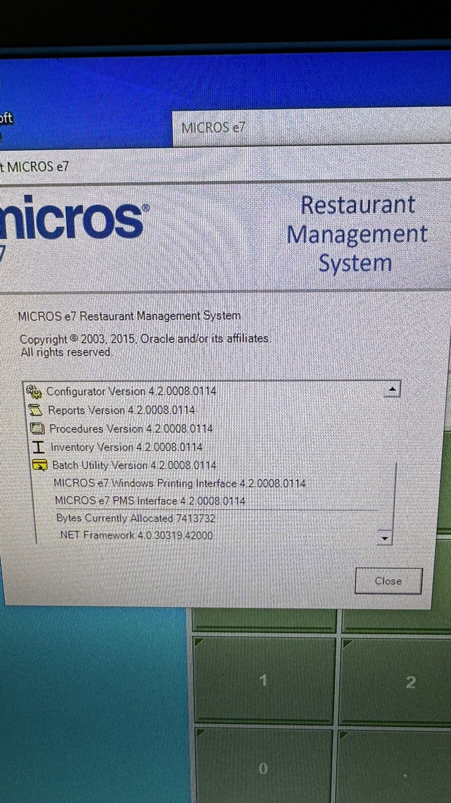 MICROS e7 HP POS SERVER, WIN 10, v.4.2 TLS 1.2, PCI COMPLIANT