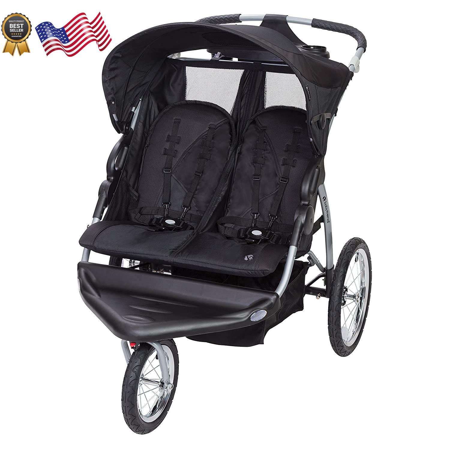 Baby Trend Expedition EX Swivel Travel Jogging Double Baby Stroller Griffin NEW