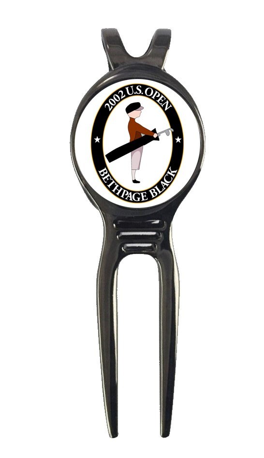 2002 US Open Bethpage Black Golf Ball Marker +Black Gunmetal Divot Tool