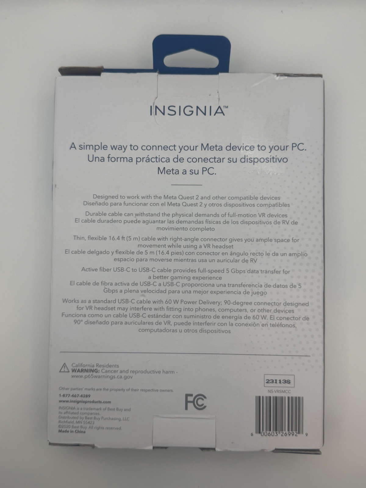 Insignia USB-C VR Headset Cable for Oculus Quest 2 16.4 FT 5Gbps USB Type C