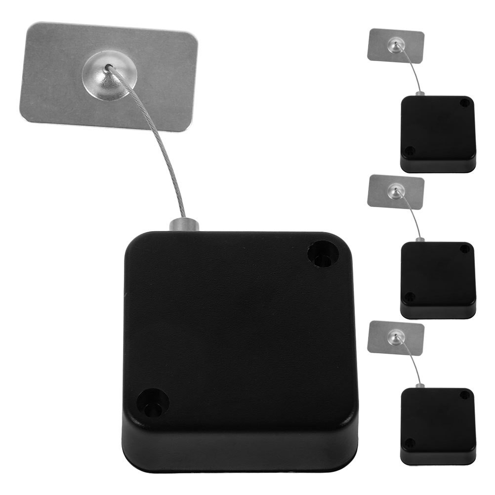 4 Pcs Retractable Security Cable Tv Remote Tether Anti-theft Wire Lock for