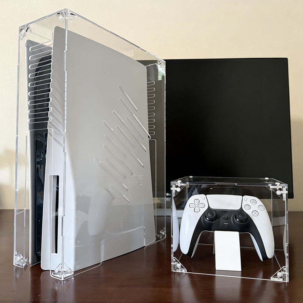 PS5 Slim Transparent Acrylic Cover Heat Dissipation Dust Protection Display Case
