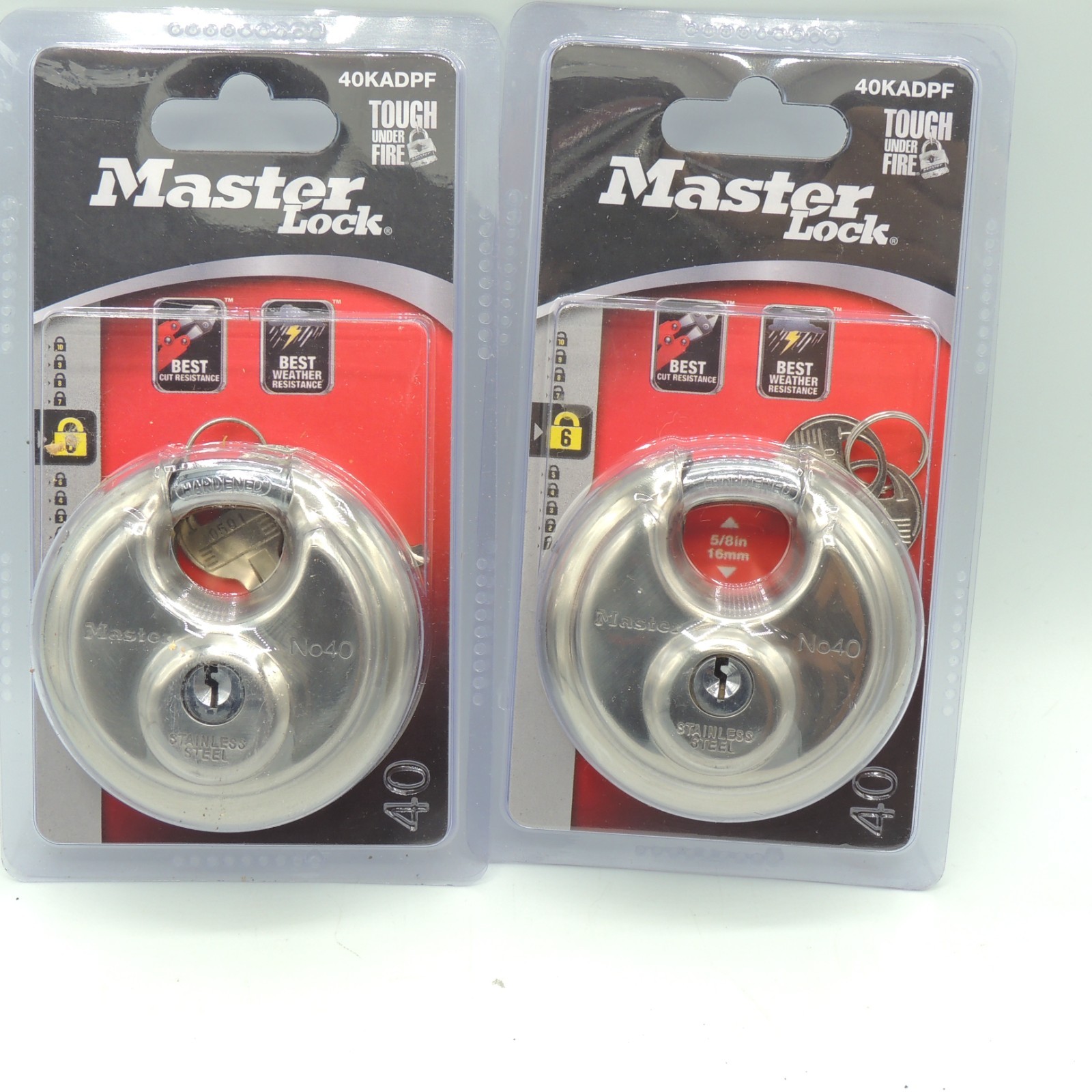 (2) Master Lock 40KADPF Round Padlock  Shared Keys