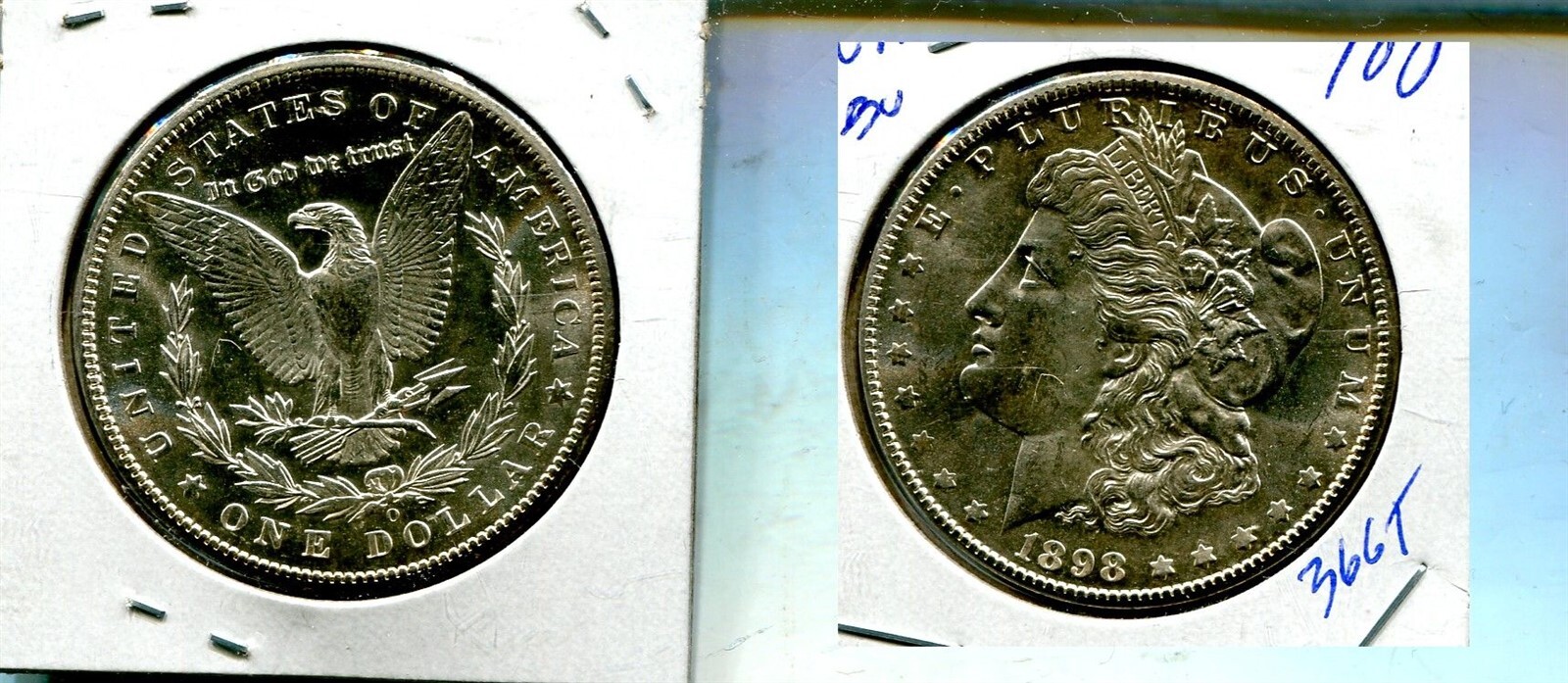 1898 O MORGAN SILVER DOLLAR GEM BU 366T