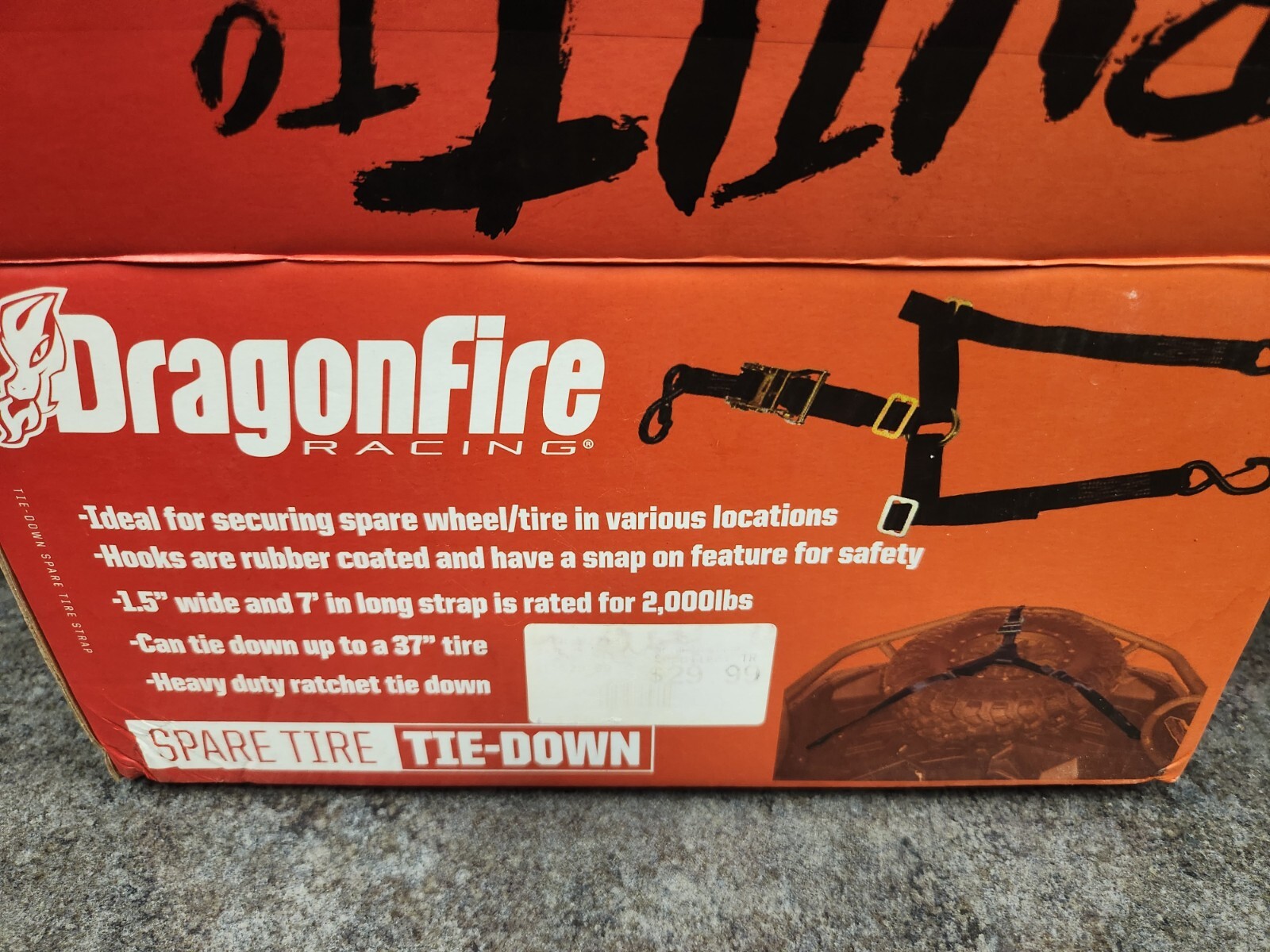 522134 DRAGONFIRE 2" RATCHET STRAP