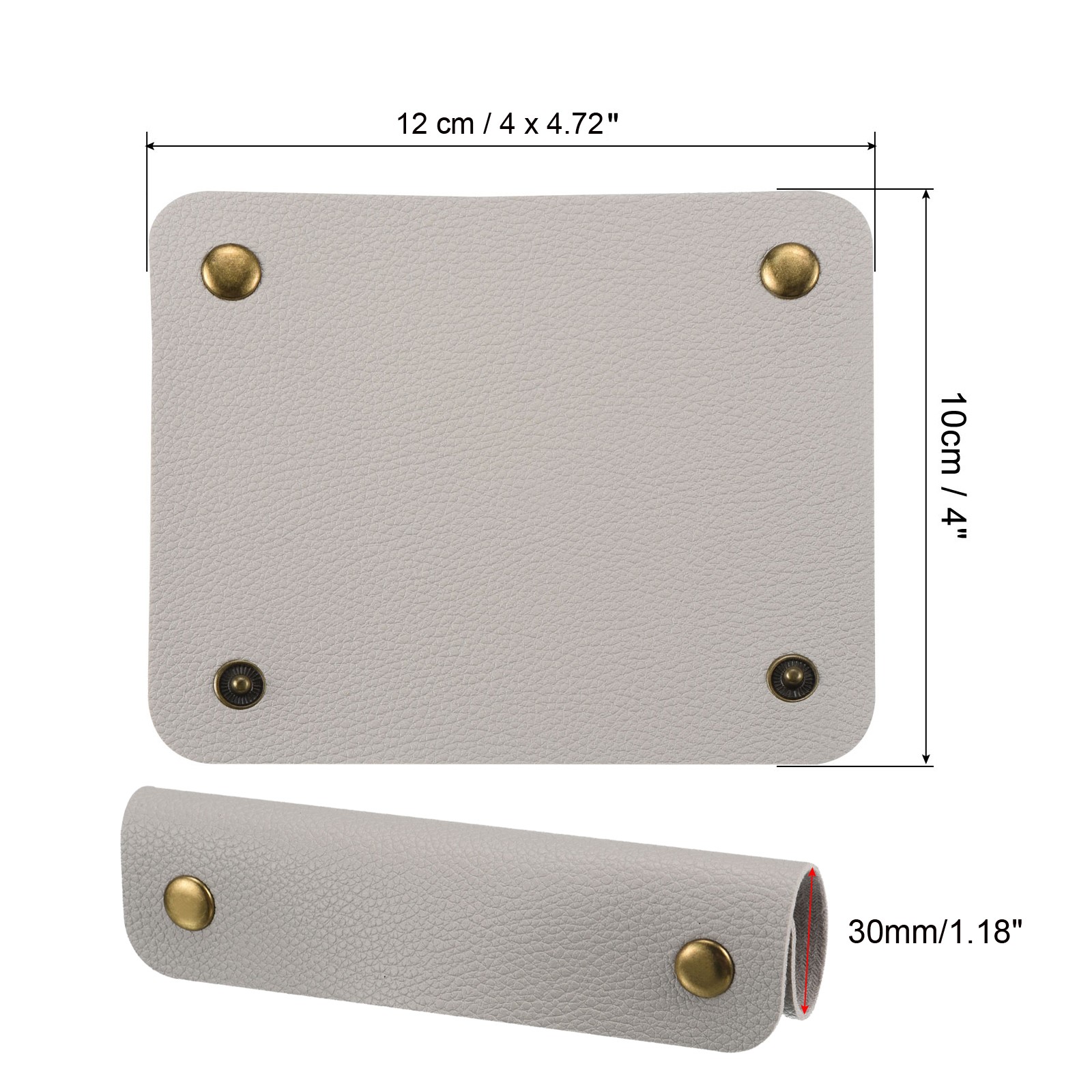 Luggage Handle Wrap, 2 Pack PU Handbag Grip Identifier with Clasp, Gray