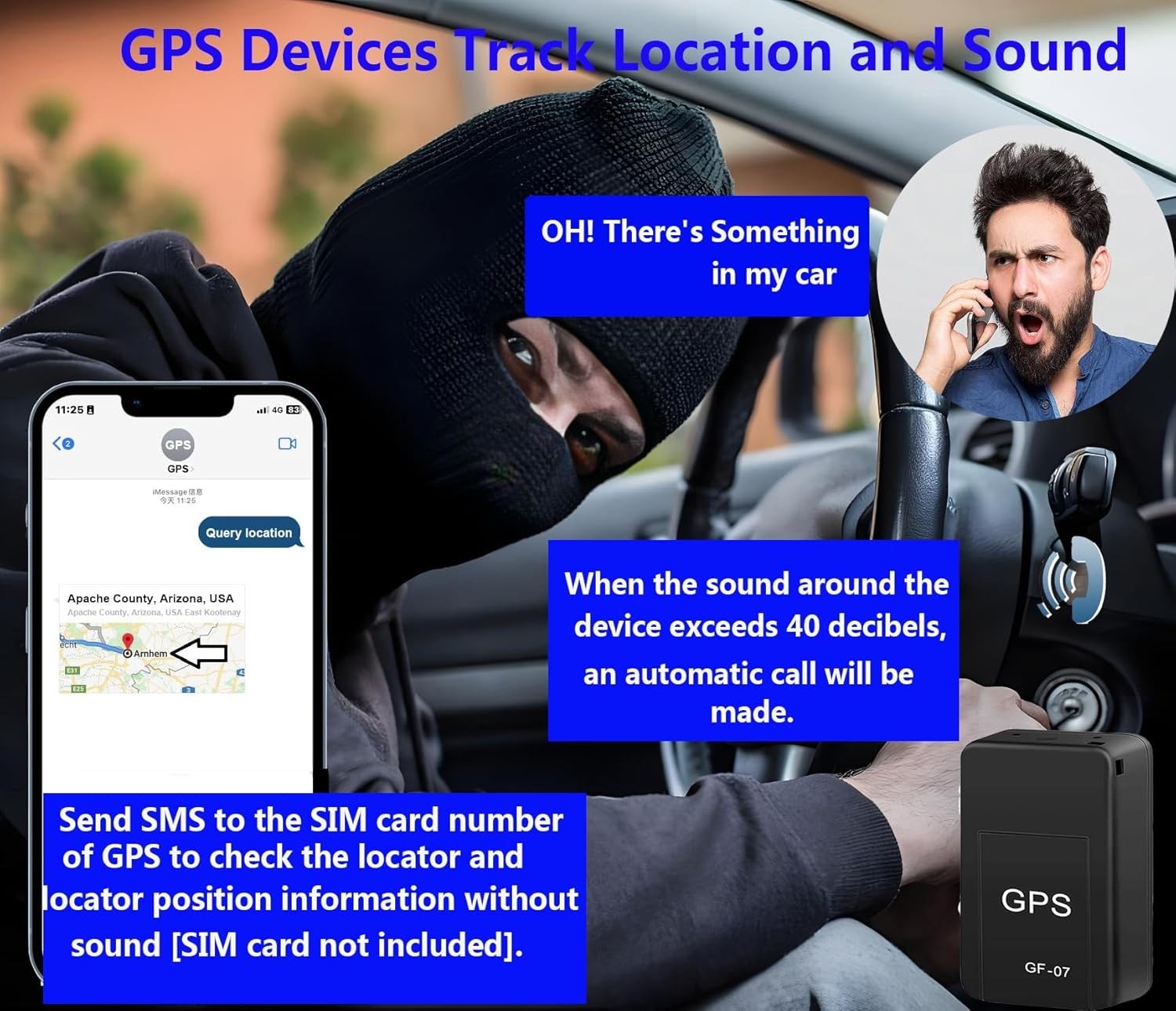 GPS Tracker for Vehicles No Subscription - Mini Magnetic Tracker Device for V...