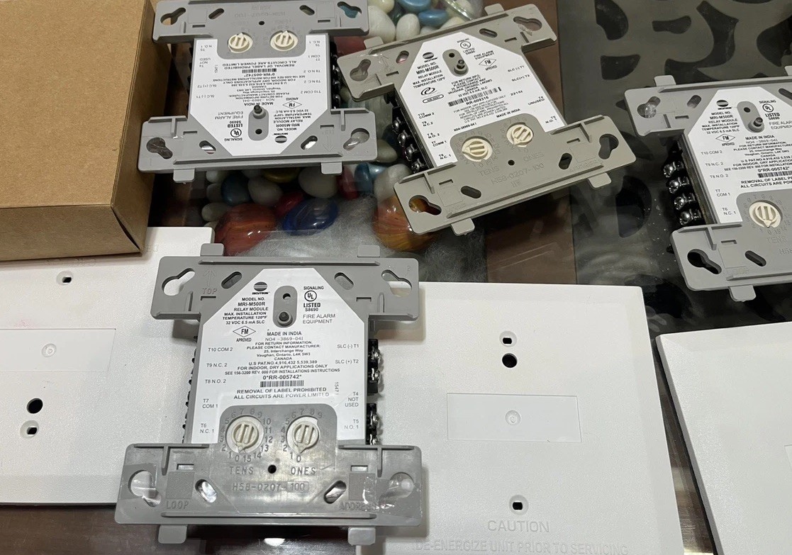 New Set Of 2 Secutron MRI-M500R  Addressable Relay Module Fire Safety