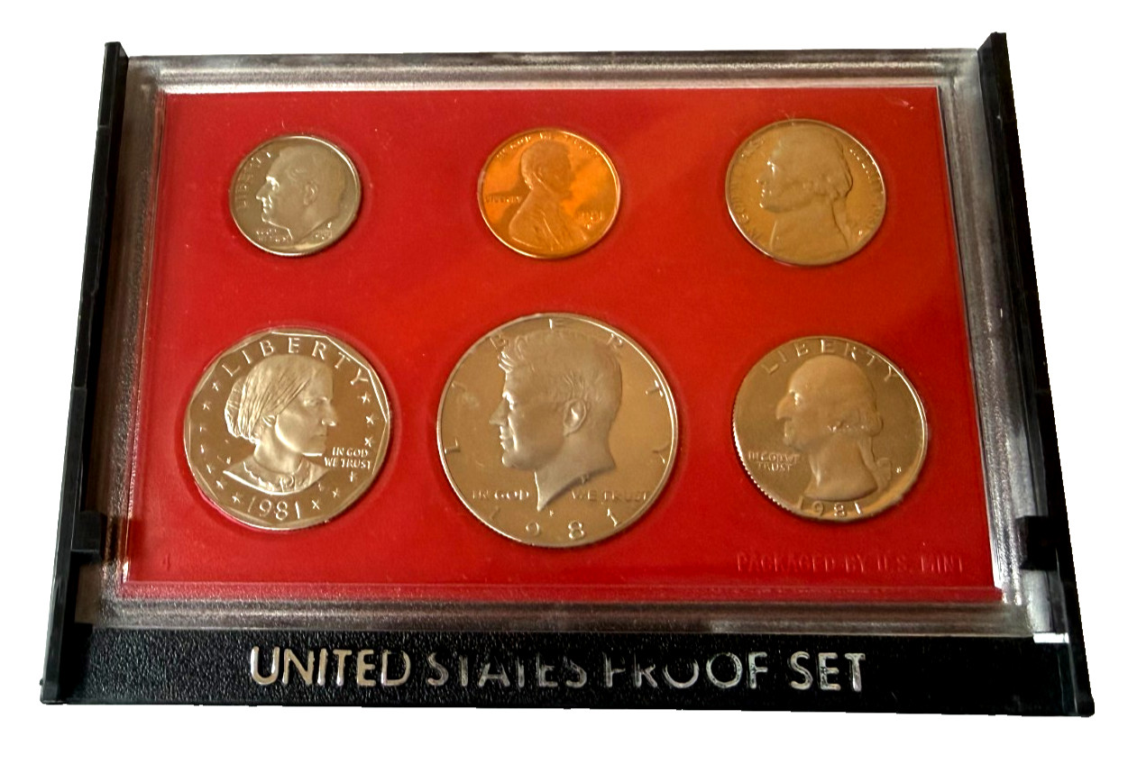 1981-S Proof Set U.S. Mint Original Hard Case NO OUTER BOX 6 Coins As Pictured