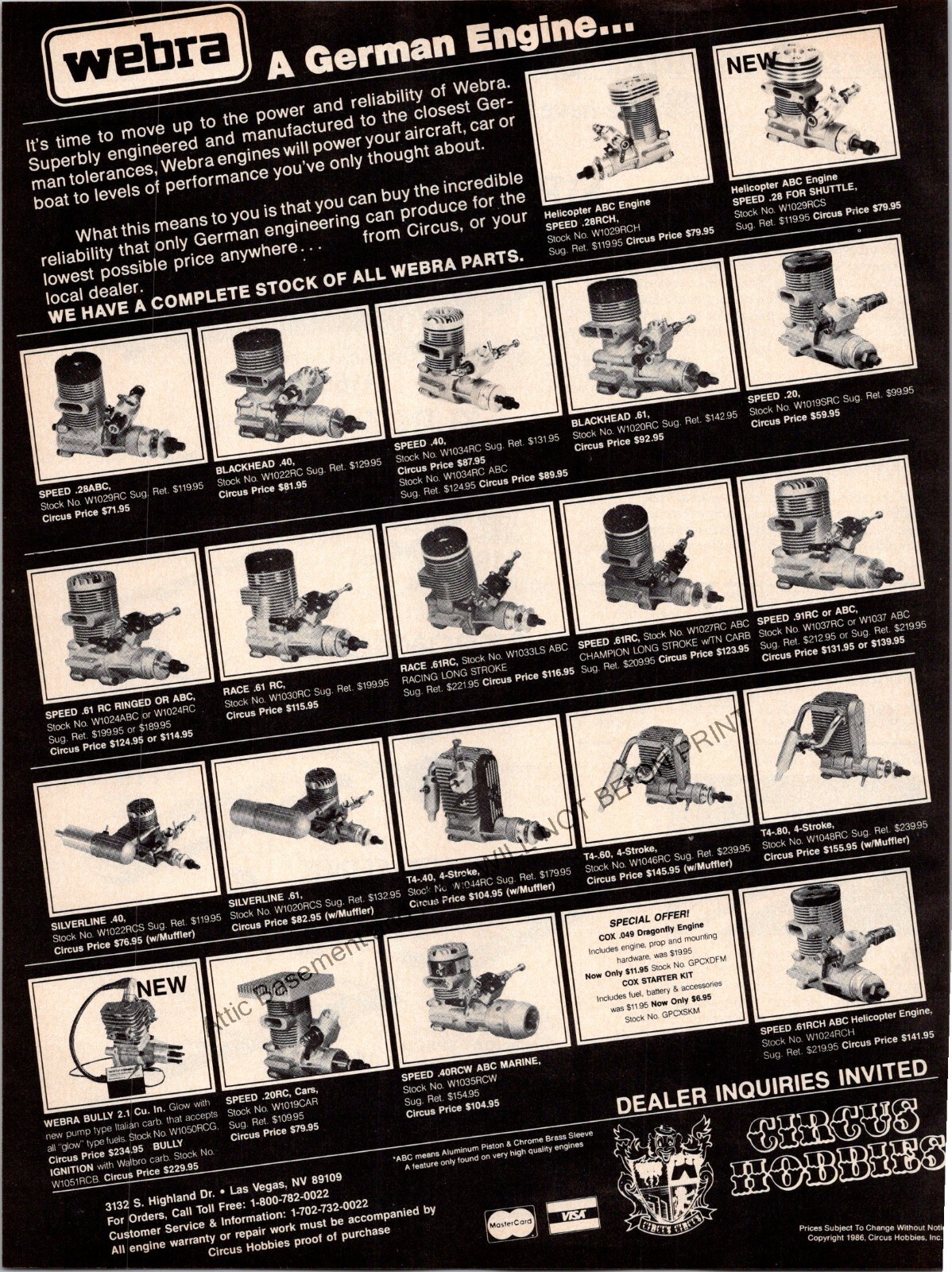 Webra RC Engines Print Ad Ephemera Wall Art Decor Bully 2.1c ABC Helicopter