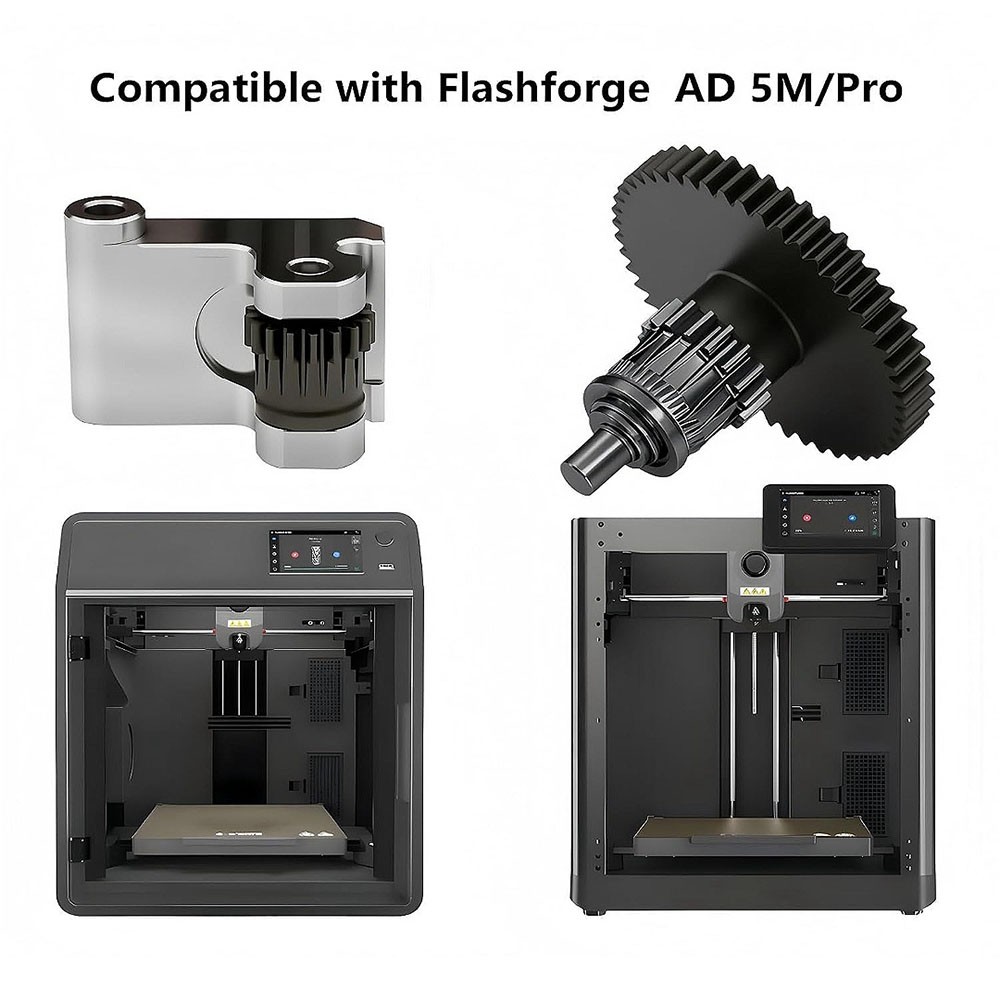 Hardened Steel Extruder Gear Set for Flashforge Adventurer 5M /5M Pro 3D Printer
