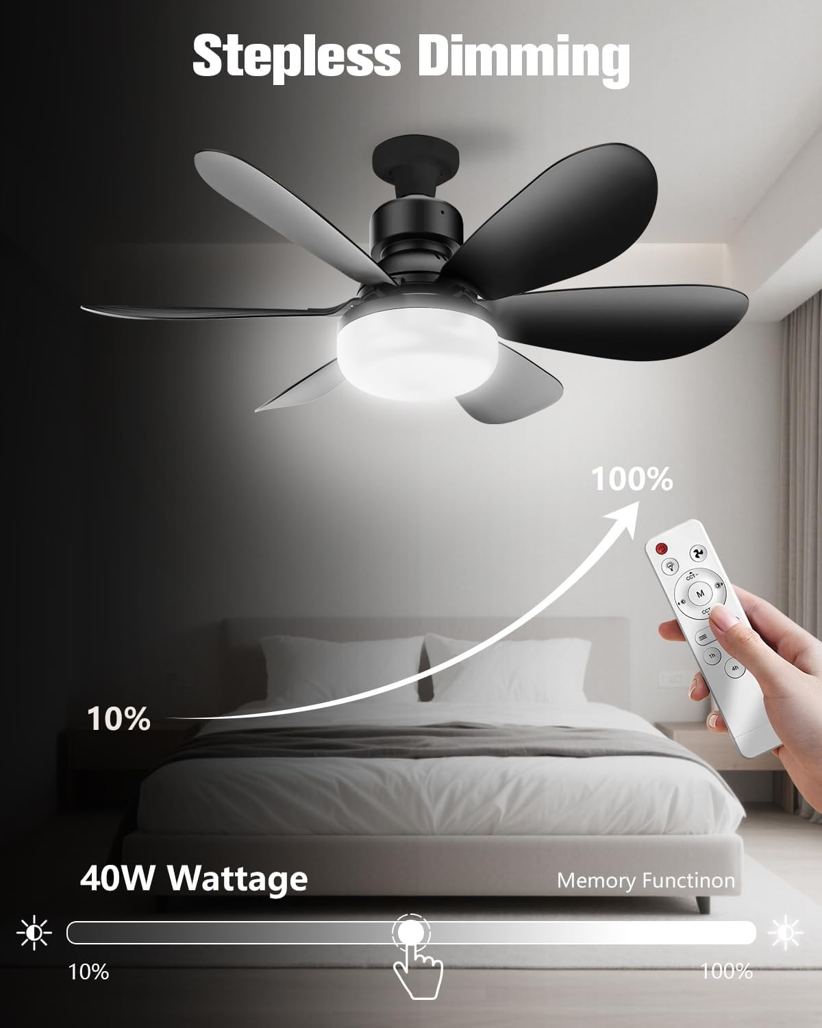 Quiet 2-in-1 Ceiling Fan Light with Remote - Modern Energy-Efficient Design