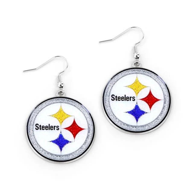 Amo 6326474963 Pittsburgh Steelers Glitter Dazzle Earrings