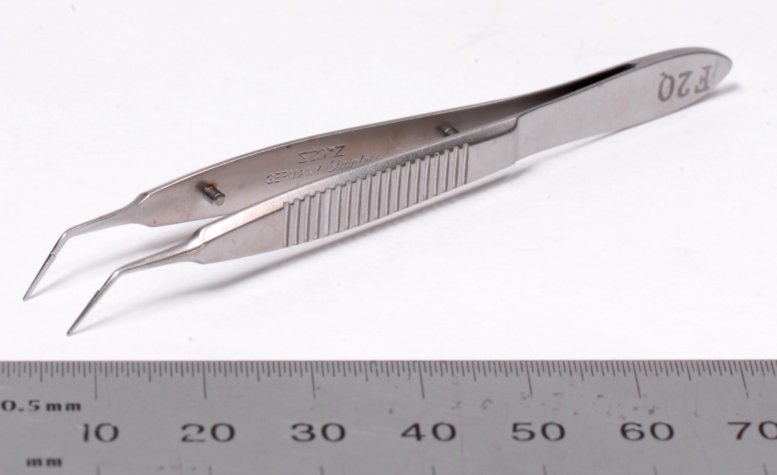 Storz #E1815 AK Kelman-McPherson Forceps 3¼" Angled Surgical Germany Stainless