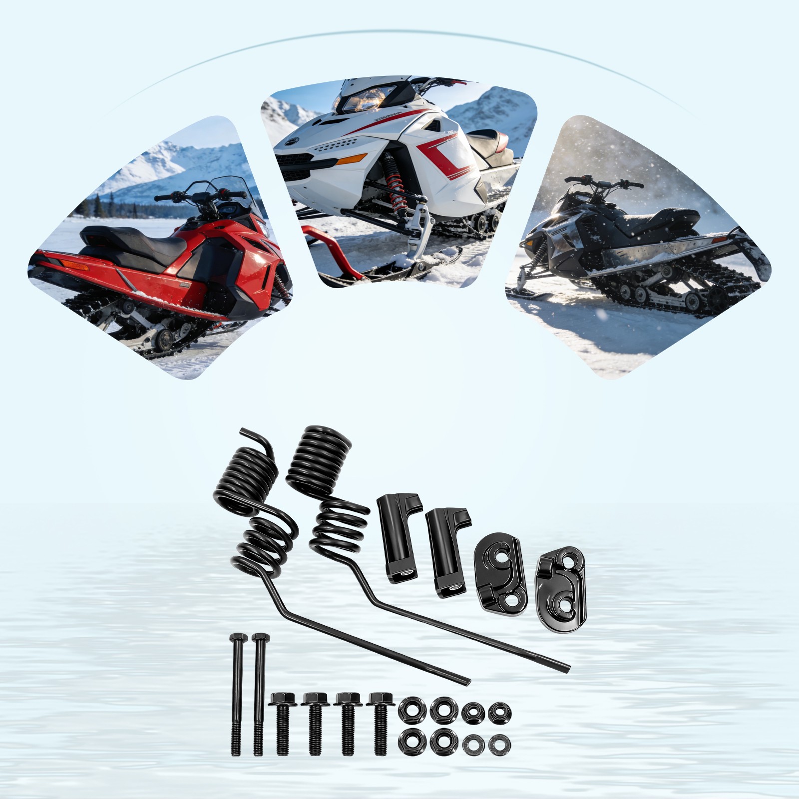 Ice Scratcher Replacement Kit Rail-Mounted Ice Scratcher for Snowmobiles