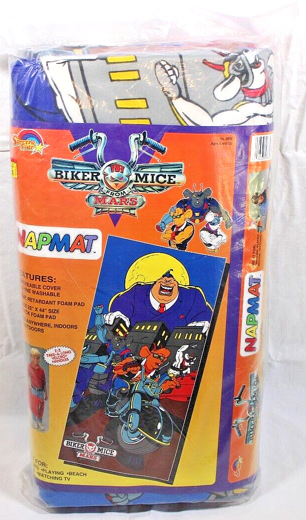 Biker Mice From Mars Napmat 1993 Spectra Star 22" x 44" Padded Nap Mat