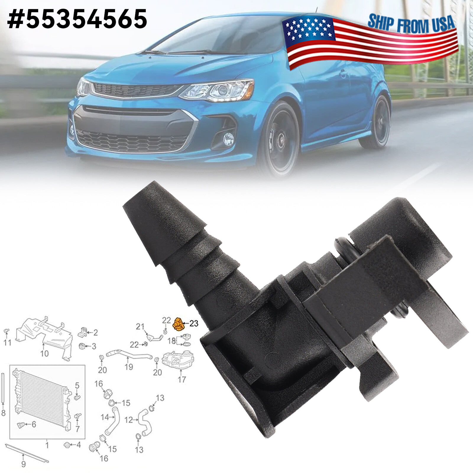 55354565 Water Outlet Connector 1.4L For Chevrolet Cruze,Sonic Trax Buick Encore