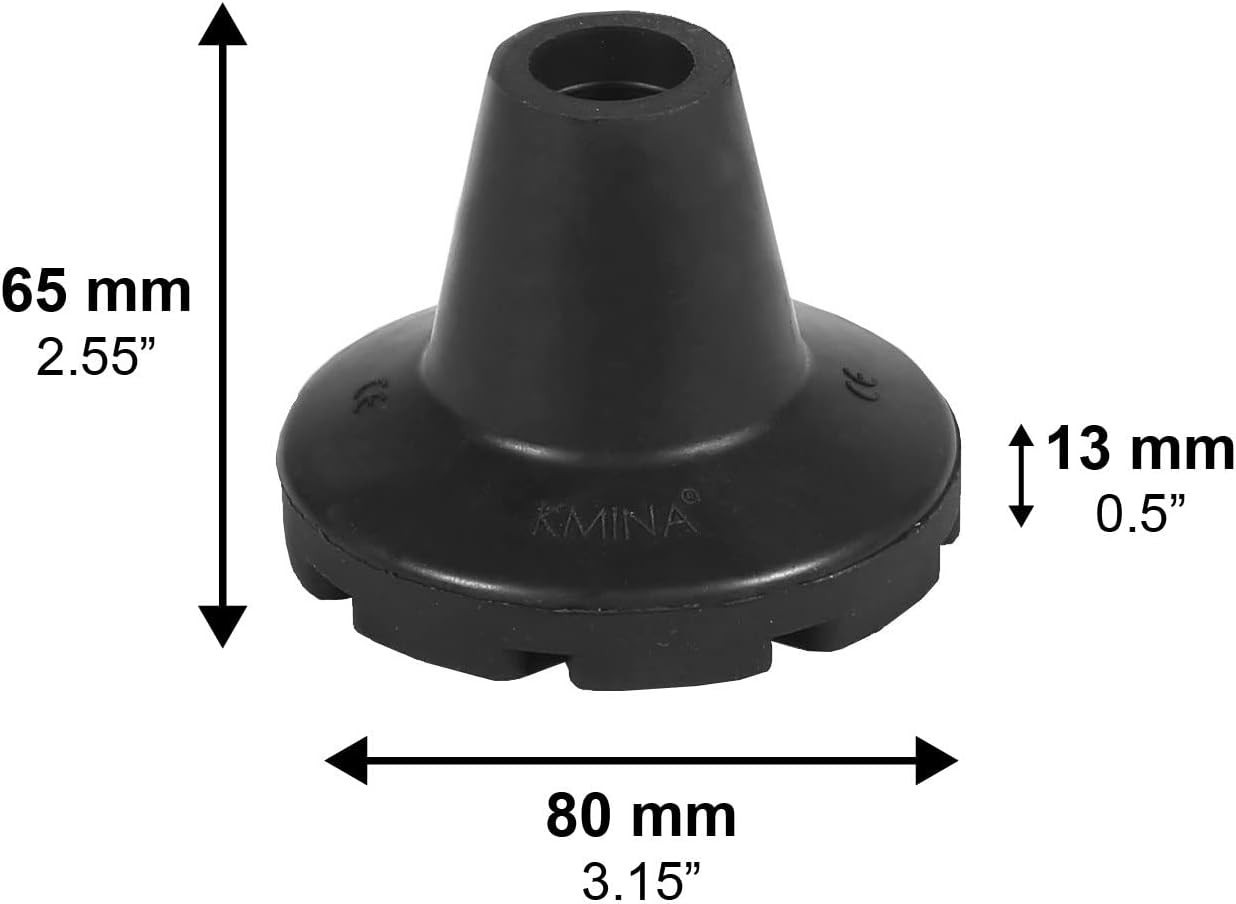 Wide Base 3/4 Inch Rubber Crutch Tips - Non-Slip & Cushioned for Maximum Support
