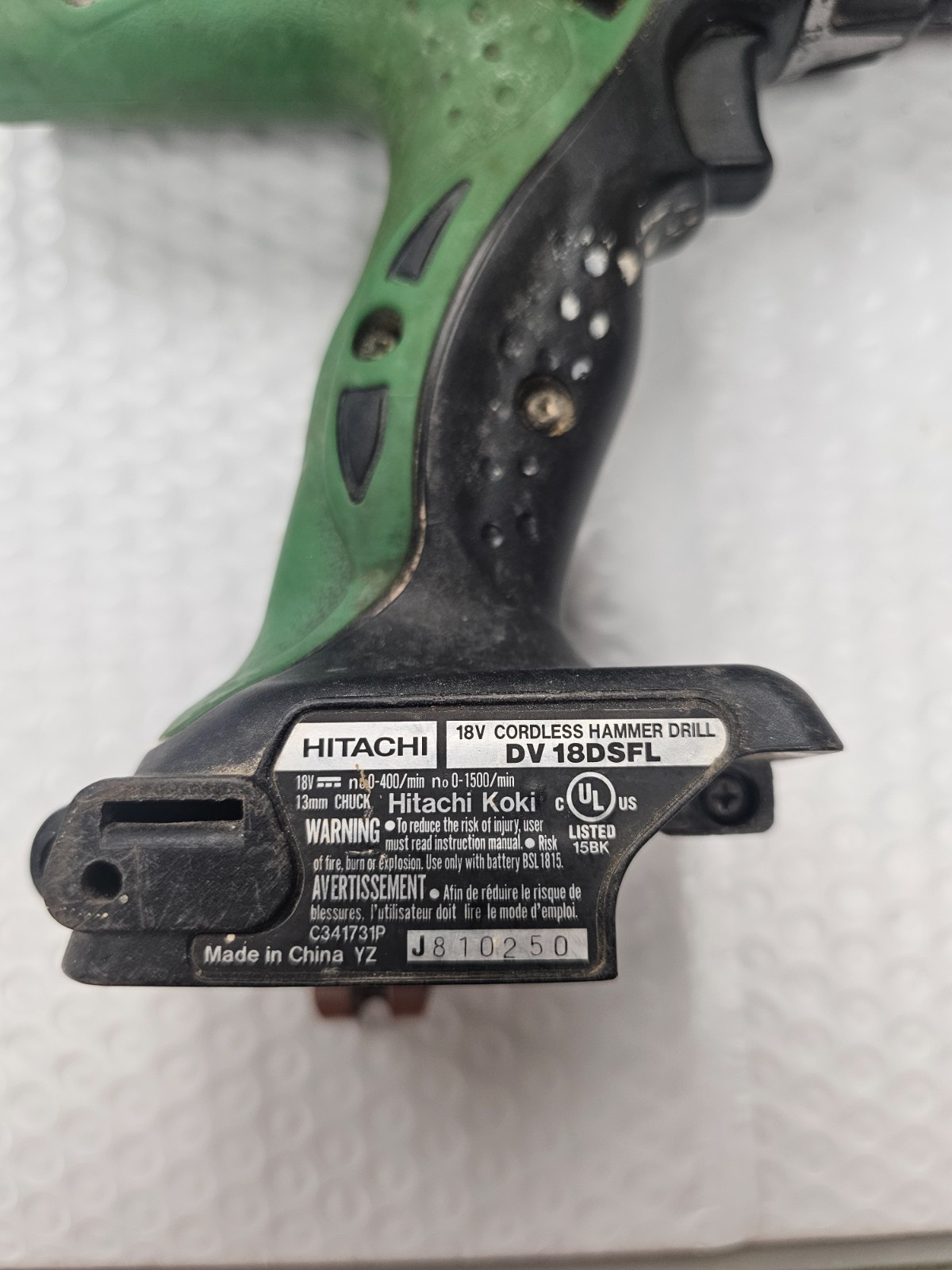 Hitachi DV18DSFL 18V Cordless Hammer Drill TOOL ONLY